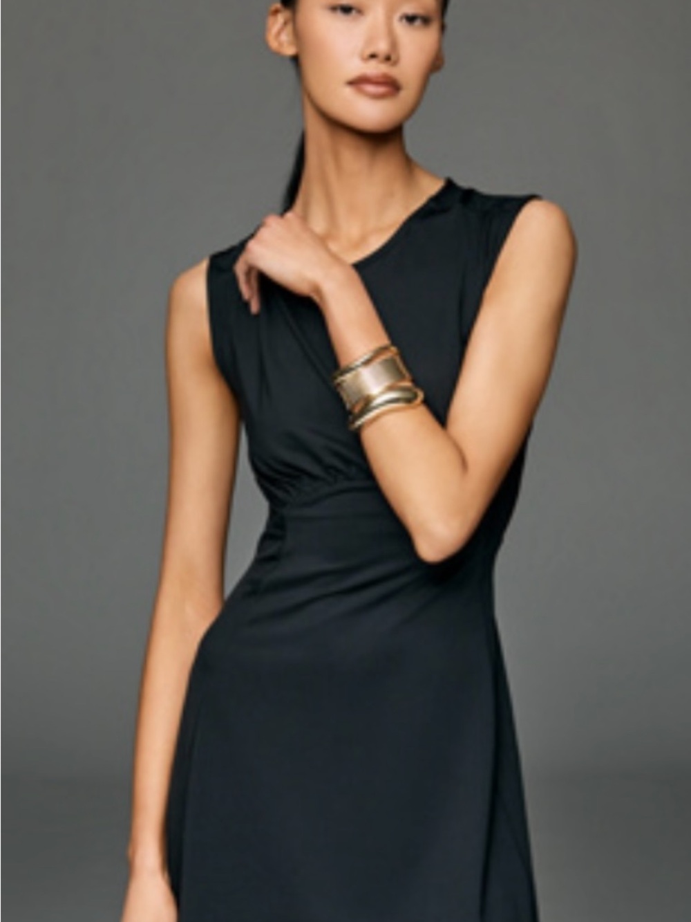 Anthropologie Maeve Sleeveless Twist-Waist Dress. Black only.